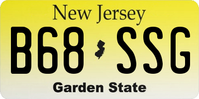 NJ license plate B68SSG