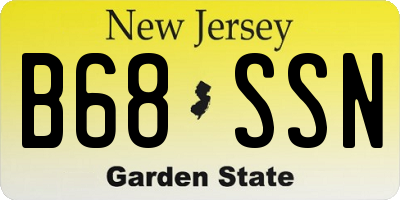 NJ license plate B68SSN