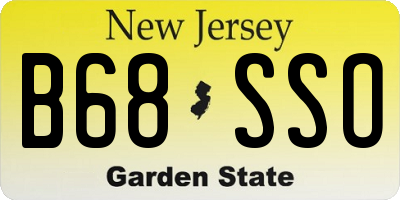NJ license plate B68SSO