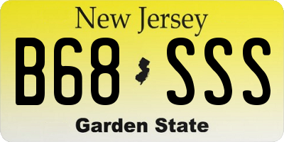 NJ license plate B68SSS