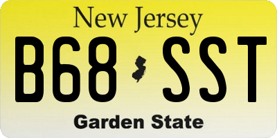 NJ license plate B68SST