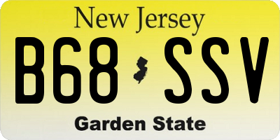 NJ license plate B68SSV