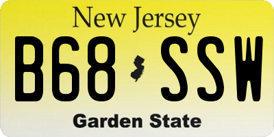 NJ license plate B68SSW