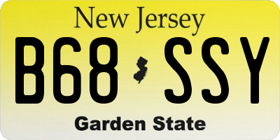 NJ license plate B68SSY