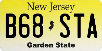 NJ license plate B68STA