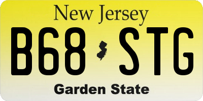 NJ license plate B68STG