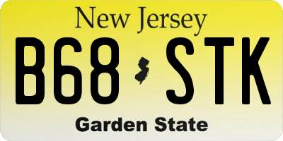 NJ license plate B68STK