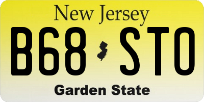 NJ license plate B68STO