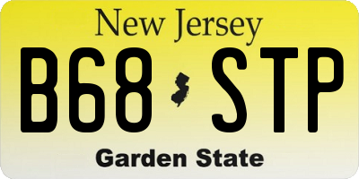 NJ license plate B68STP