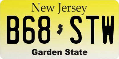 NJ license plate B68STW