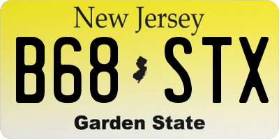 NJ license plate B68STX