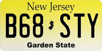 NJ license plate B68STY