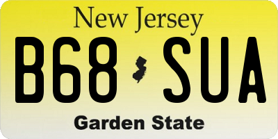 NJ license plate B68SUA