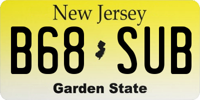 NJ license plate B68SUB