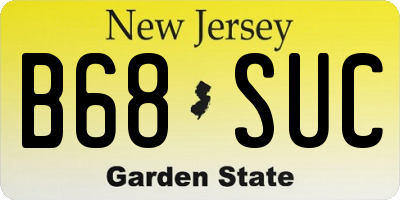 NJ license plate B68SUC