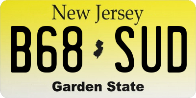 NJ license plate B68SUD