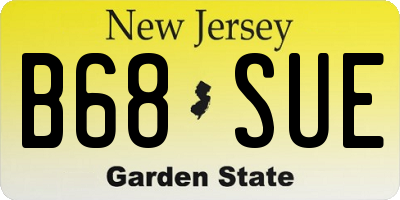 NJ license plate B68SUE