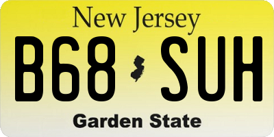 NJ license plate B68SUH