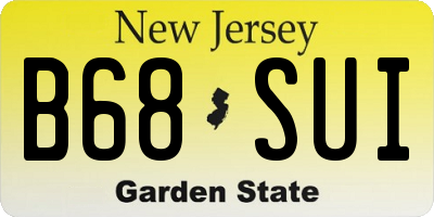 NJ license plate B68SUI