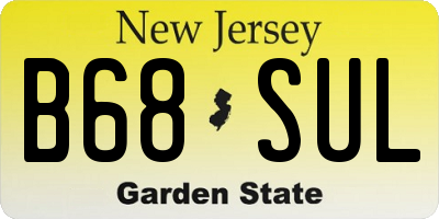 NJ license plate B68SUL
