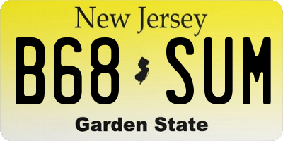 NJ license plate B68SUM