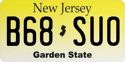 NJ license plate B68SUO