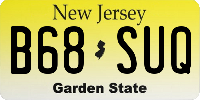 NJ license plate B68SUQ