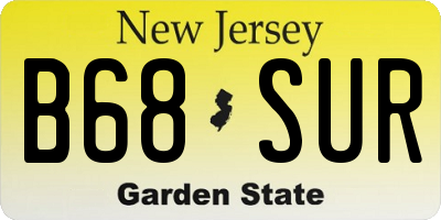 NJ license plate B68SUR