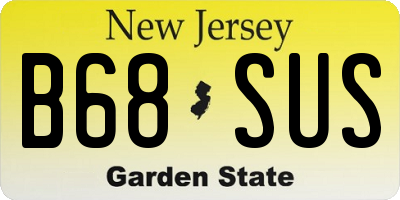 NJ license plate B68SUS