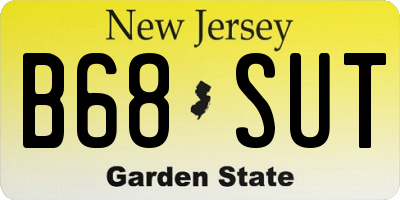 NJ license plate B68SUT