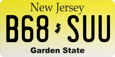 NJ license plate B68SUU