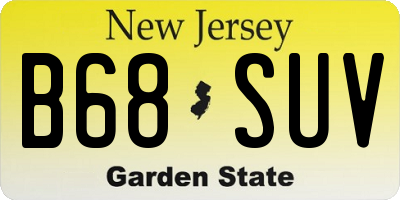 NJ license plate B68SUV