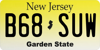 NJ license plate B68SUW