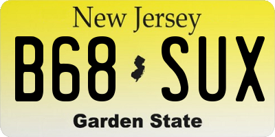 NJ license plate B68SUX