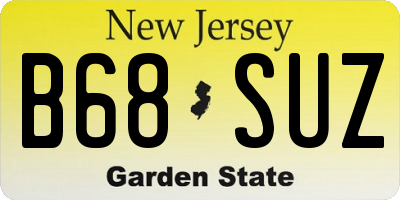 NJ license plate B68SUZ