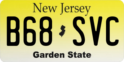 NJ license plate B68SVC