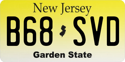 NJ license plate B68SVD