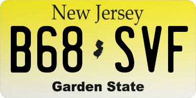 NJ license plate B68SVF