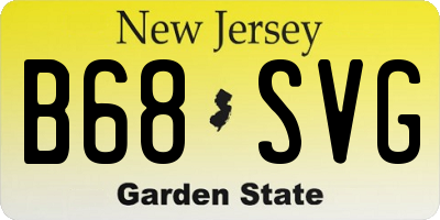 NJ license plate B68SVG