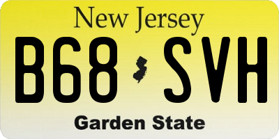 NJ license plate B68SVH