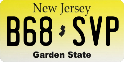 NJ license plate B68SVP