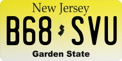 NJ license plate B68SVU