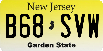 NJ license plate B68SVW