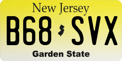 NJ license plate B68SVX