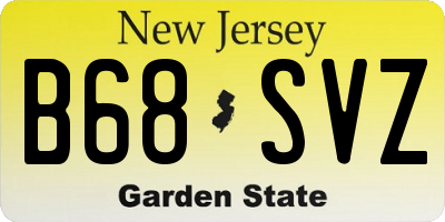 NJ license plate B68SVZ