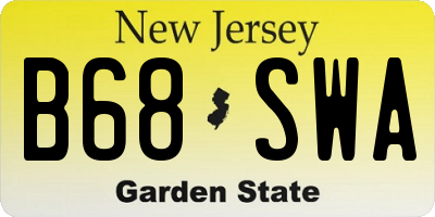 NJ license plate B68SWA