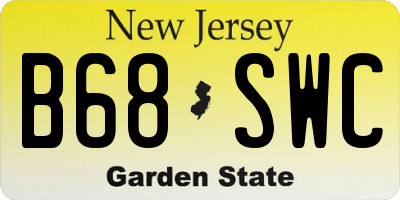 NJ license plate B68SWC