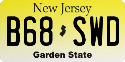 NJ license plate B68SWD
