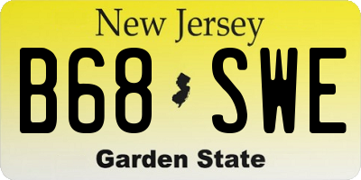 NJ license plate B68SWE