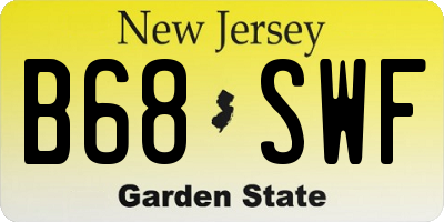NJ license plate B68SWF